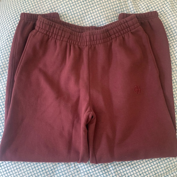 Anine Bing Karter Joggers Burgundy Size Medium NEW Women's Burgundy Sweatpants - Picture 11 of 16